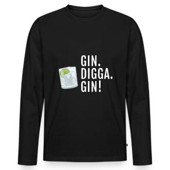 Gin Digga Gin - Männer Premium Bio Langarmshirt - Schwarz - Vorne - Nico (187cm)