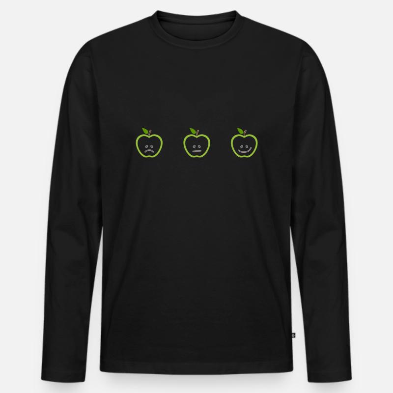 Äpfel mit unterschiedlichen Gesichtern - Männer Premium Bio Langarmshirt - Schwarz