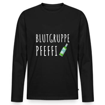 Pfefferminz Likör Pfeffi Vatertag Sauf - Männer Premium Bio Langarmshirt - Schwarz - Vorne - Nico (187cm)
