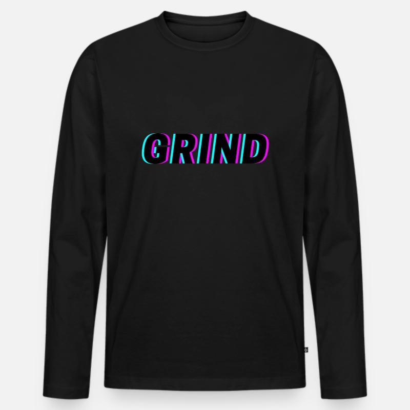 Grind - Männer Premium Bio Langarmshirt - Schwarz