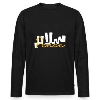 Salam Peace - Men's Premium Organic Long Sleeve Shirt - black - Front - Nico (187cm)