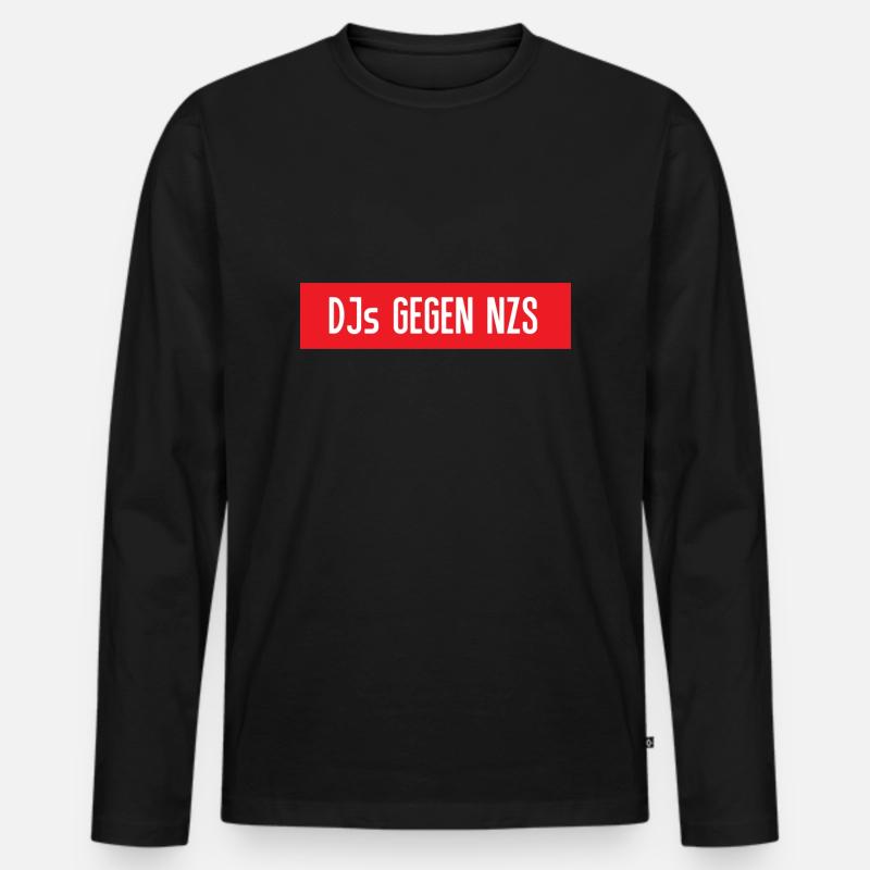 DJs gegen NZS - Männer Premium Bio Langarmshirt - Schwarz