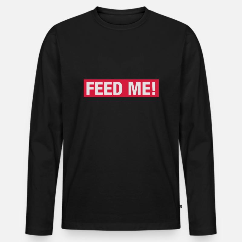 feed me - Männer Premium Bio Langarmshirt - Schwarz