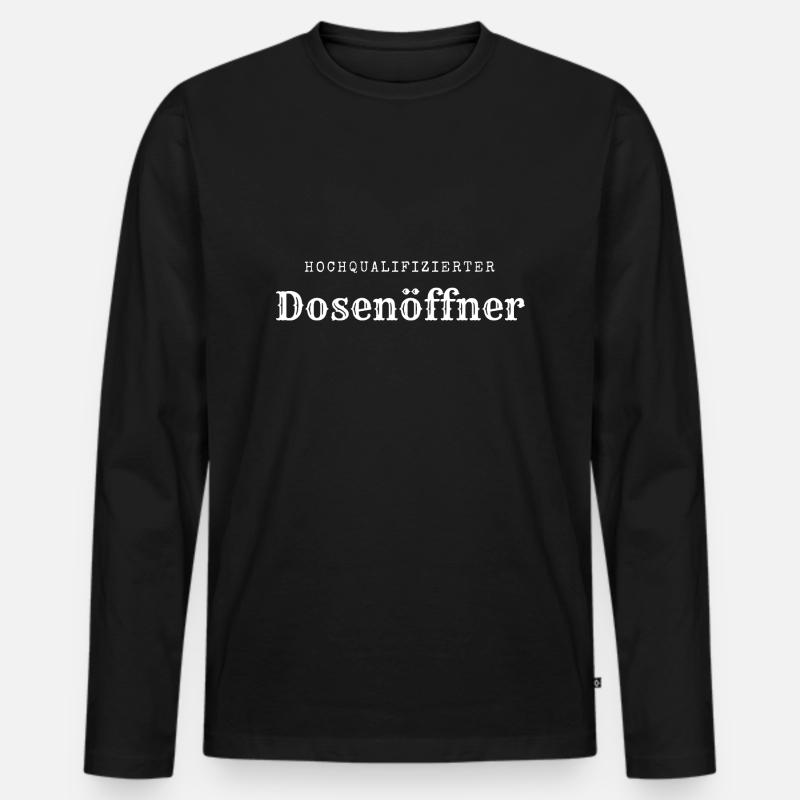 Dosenöffner - Männer Premium Bio Langarmshirt - Schwarz