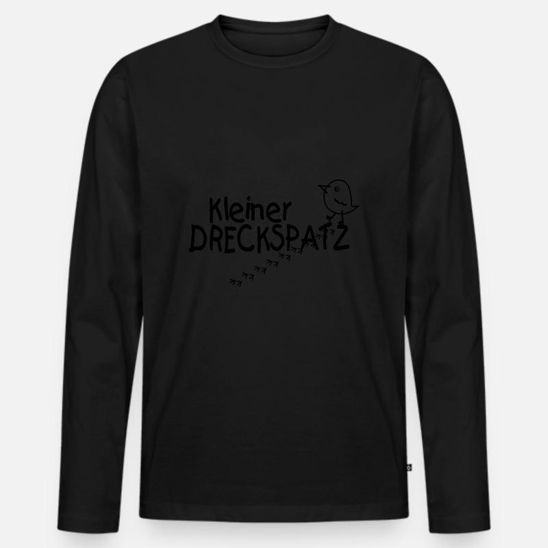kleiner Dreckspatz Vogel - Männer Premium Bio Langarmshirt - Schwarz