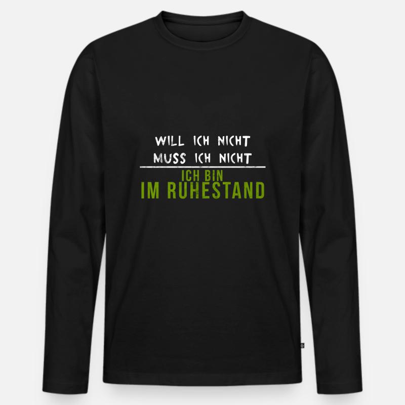 Ruhestand - Männer Premium Bio Langarmshirt - Schwarz