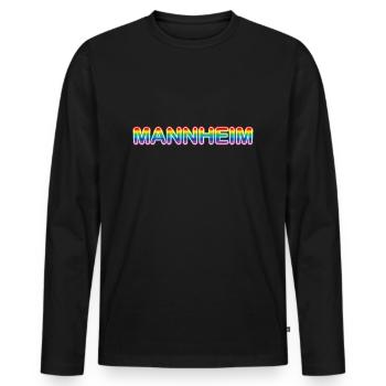 Mannheim LGBT - Männer Premium Bio Langarmshirt - Schwarz - Vorne - Nico (187cm)