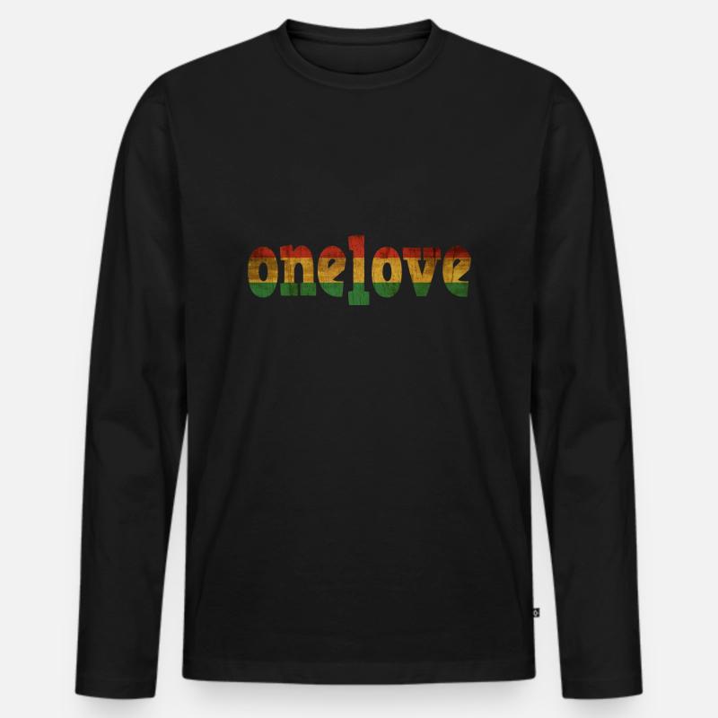 One Love - Männer Premium Bio Langarmshirt - Schwarz