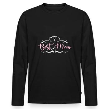 Meilleur cœur de la mère - T-shirt manches longues Premium bio Homme - noir - Devant - Nico (187cm)