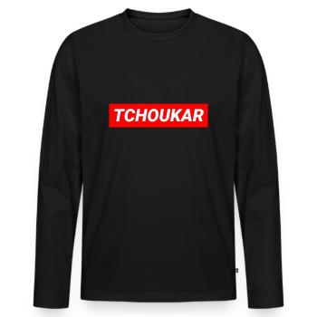 Tchoukar Grenoble Homme - T-shirt manches longues Premium bio Homme - noir - Devant - Nico (187cm)