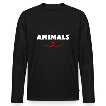 Animals Animals Love - Men's Premium Organic Long Sleeve Shirt - black - Front - Nico (187cm)
