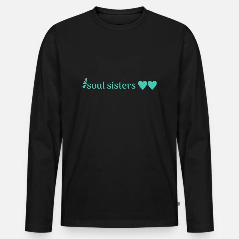 freunde - Männer Premium Bio Langarmshirt - Schwarz