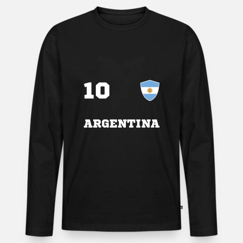 Argentinien Team Fan - Männer Premium Bio Langarmshirt - Schwarz
