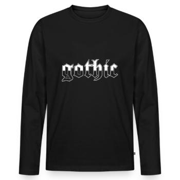 gothique - T-shirt manches longues Premium bio Homme - noir - Devant - Nico (187cm)