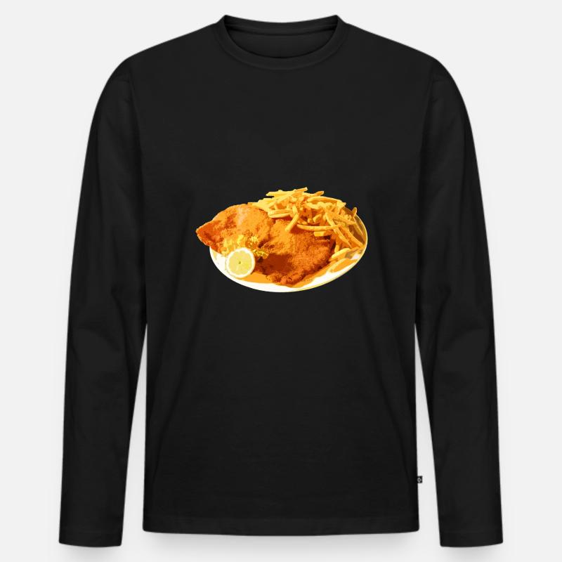Schnitzel - Männer Premium Bio Langarmshirt - Schwarz