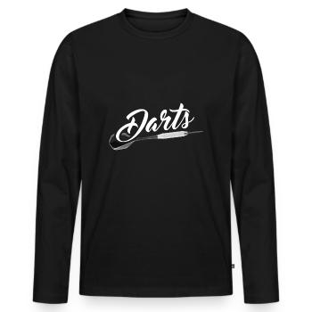 Darts darts motif for darts lovers - Men's Premium Organic Long Sleeve Shirt - black - Front - Nico (187cm)