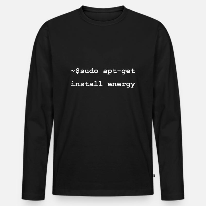 sudo apt-get install energy - Männer Premium Bio Langarmshirt - Schwarz