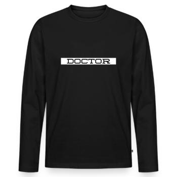 Doctor - Men's Premium Organic Long Sleeve Shirt - black - Front - Nico (187cm)