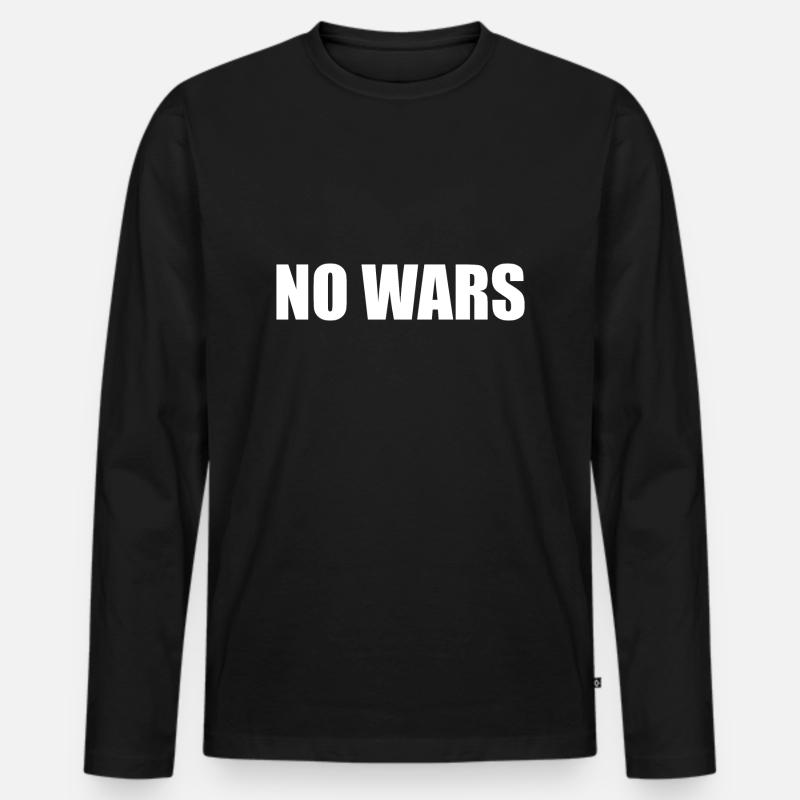 no wars - Männer Premium Bio Langarmshirt - Schwarz