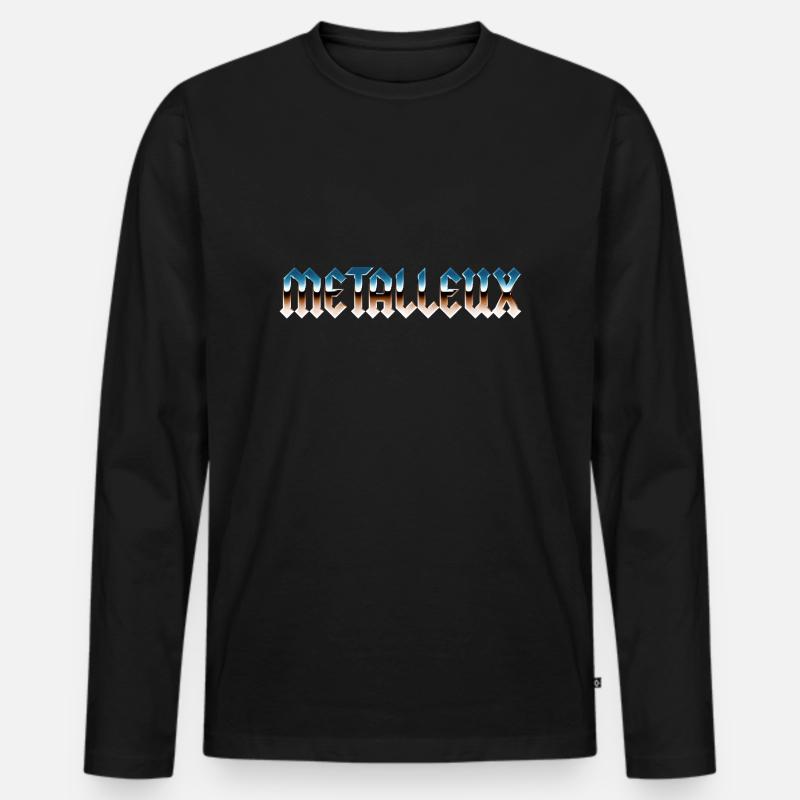 Metallköpfe - Männer Premium Bio Langarmshirt - Schwarz