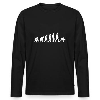 Seestern Meerestier Evolution der Menschen Tiere - Männer Premium Bio Langarmshirt - Schwarz - Vorne - Nico (187cm)