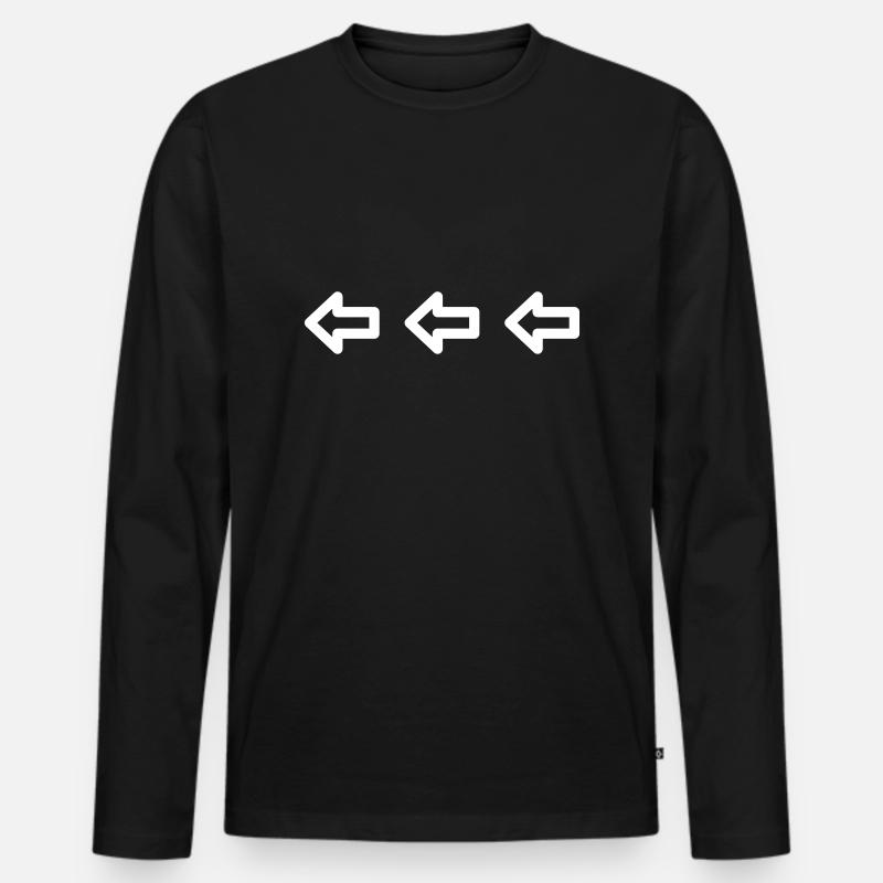 3 Pfeile links Geschenk Idee - Männer Premium Bio Langarmshirt - Schwarz