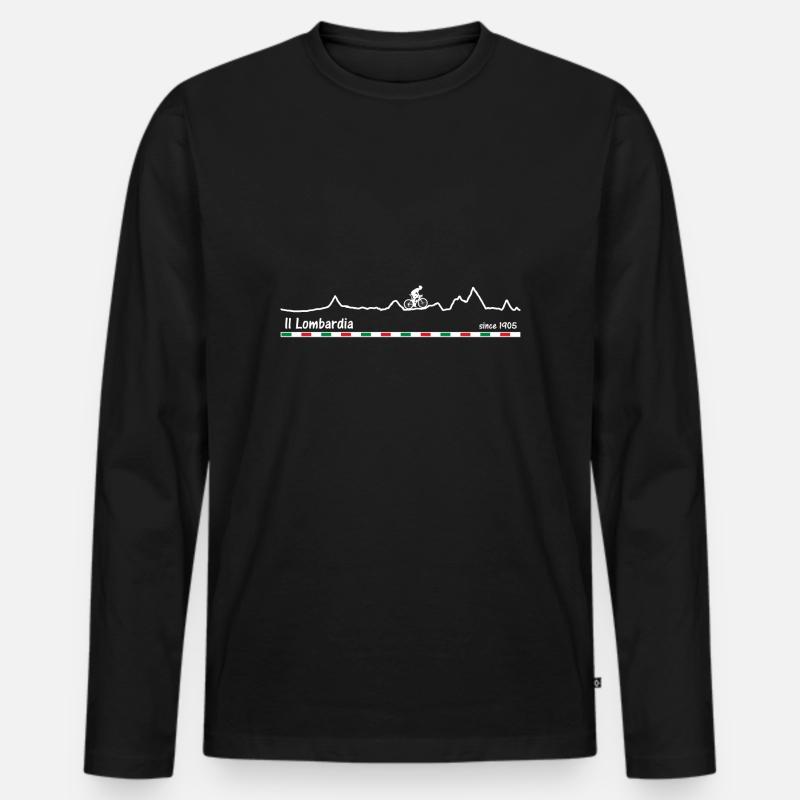 Lombardei Rundfahrt - Männer Premium Bio Langarmshirt - Schwarz