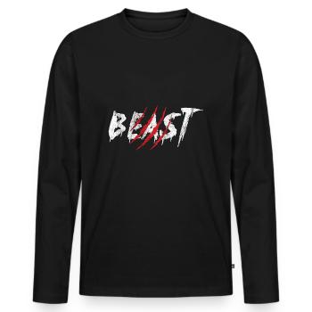 Beast gift partner look relationship partnership - Men's Premium Organic Long Sleeve Shirt - black - Front - Nico (187cm)