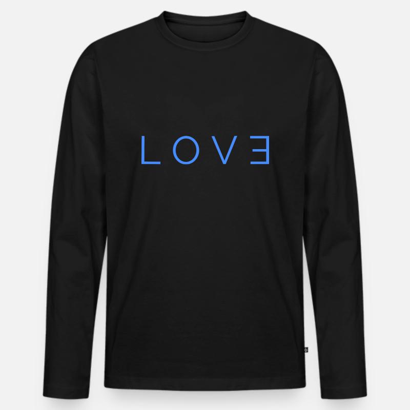 Love Logo blue - Männer Premium Bio Langarmshirt - Schwarz