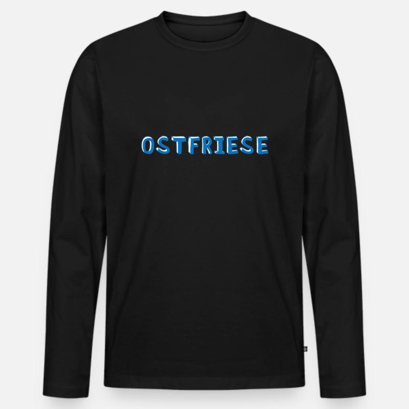 Ostfriese - Männer Premium Bio Langarmshirt - Schwarz