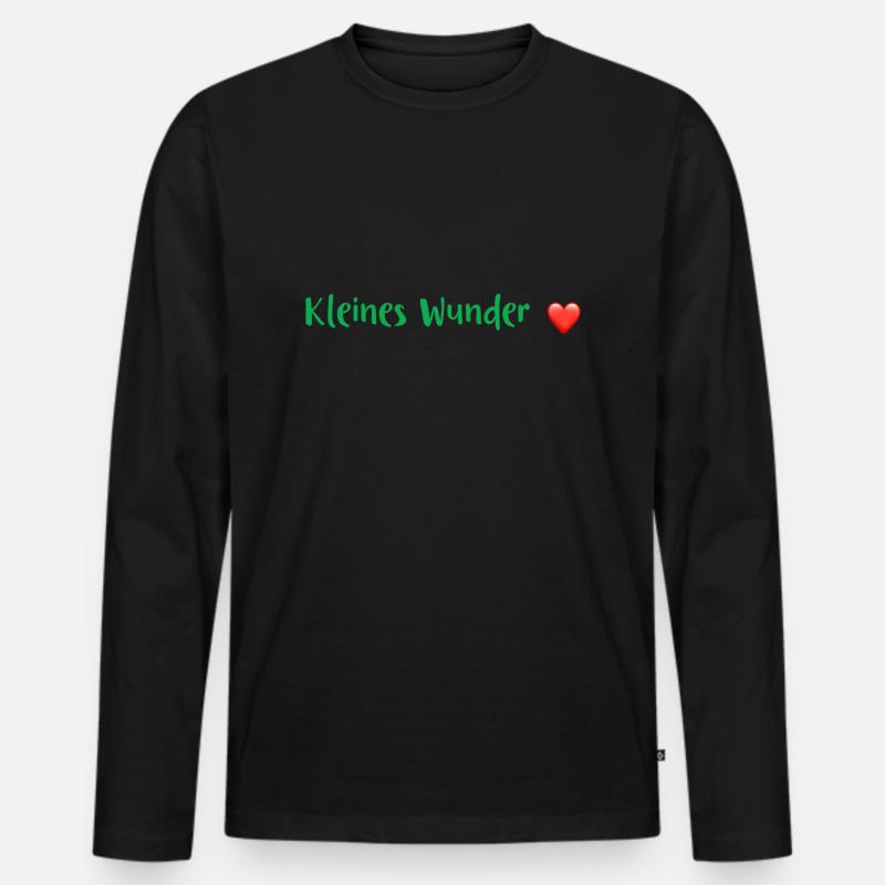 Babysprüche - kleines Wunder - Männer Premium Bio Langarmshirt - Schwarz
