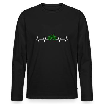 Bicycle Heartbeat Wheel - Men's Premium Organic Long Sleeve Shirt - black - Front - Nico (187cm)