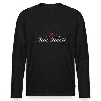My darling I love you - Men's Premium Organic Long Sleeve Shirt - black - Front - Nico (187cm)