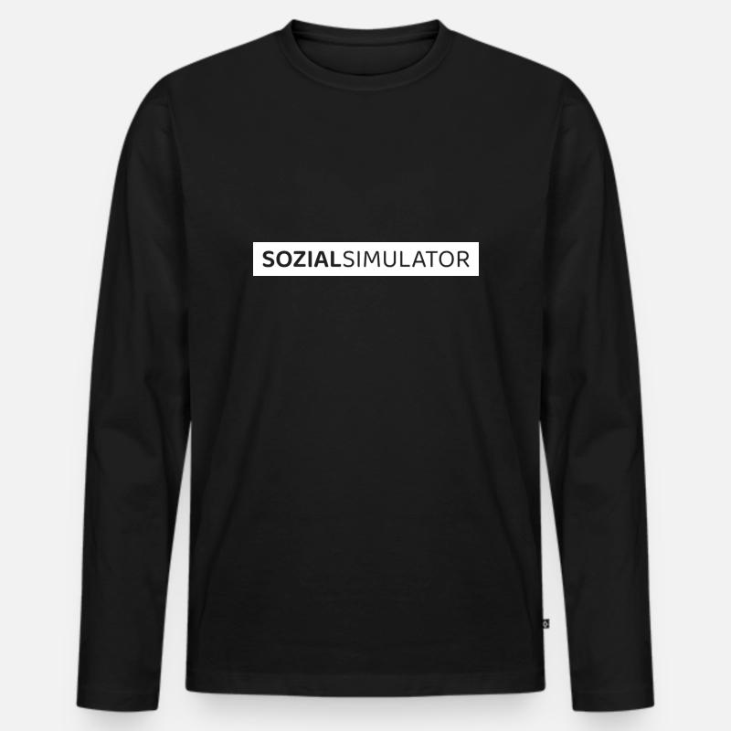 SOZIALSIMULATOR - Männer Premium Bio Langarmshirt - Schwarz
