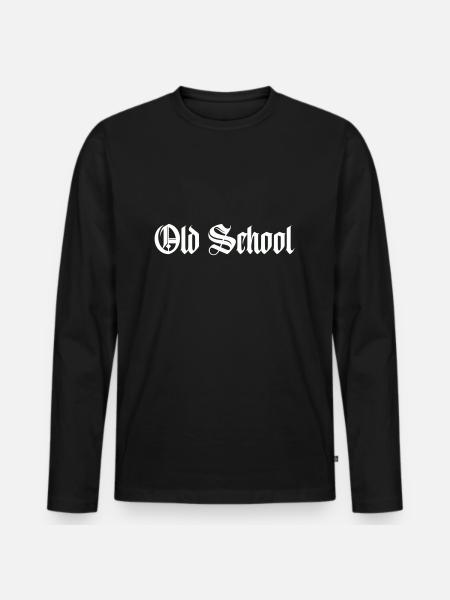 Old School - Men's Premium Organic Long Sleeve Shirt - black