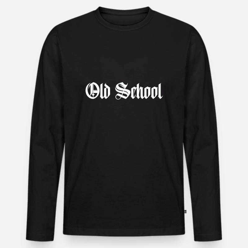 old school - Männer Premium Bio Langarmshirt - Schwarz