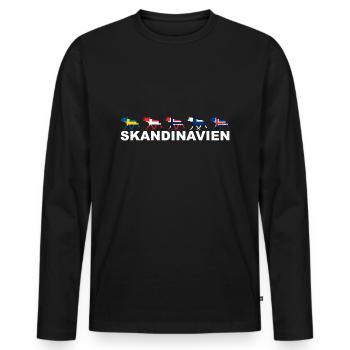 Scandinavie Elk - Elk Moose Scandinavia Nordic - T-shirt manches longues Premium bio Homme - noir - Devant - Nico (187cm)