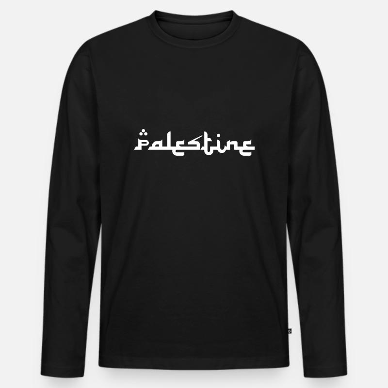 Freies Palästina - Männer Premium Bio Langarmshirt - Schwarz