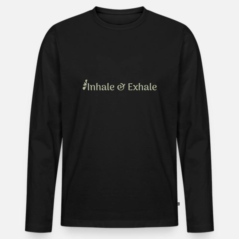 inhale & exhale - Männer Premium Bio Langarmshirt - Schwarz