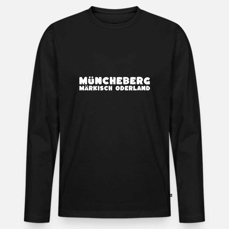 Müncheberg - Märkisch Oderland - Männer Premium Bio Langarmshirt - Schwarz