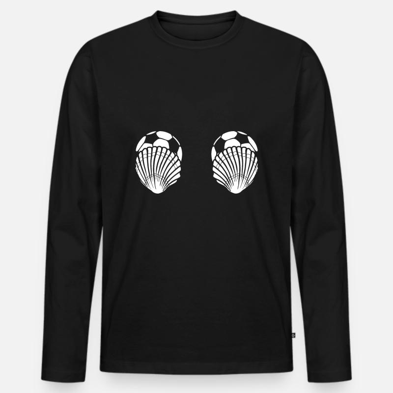 Fußball BH - Männer Premium Bio Langarmshirt - Schwarz