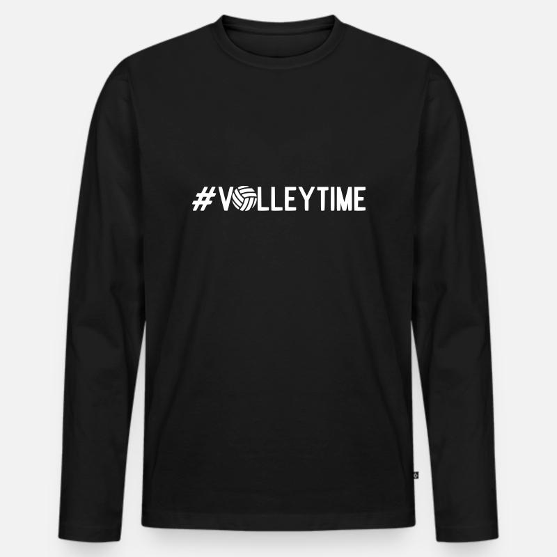 Volleytime - Männer Premium Bio Langarmshirt - Schwarz