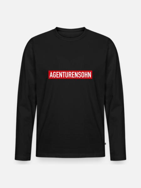 Agenturensohn - Männer Premium Bio Langarmshirt - Schwarz