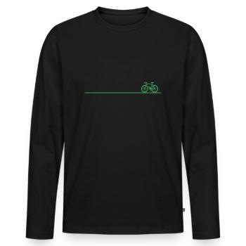 Bicycle Line Art Geschnek - Men's Premium Organic Long Sleeve Shirt - black - Front - Nico (187cm)
