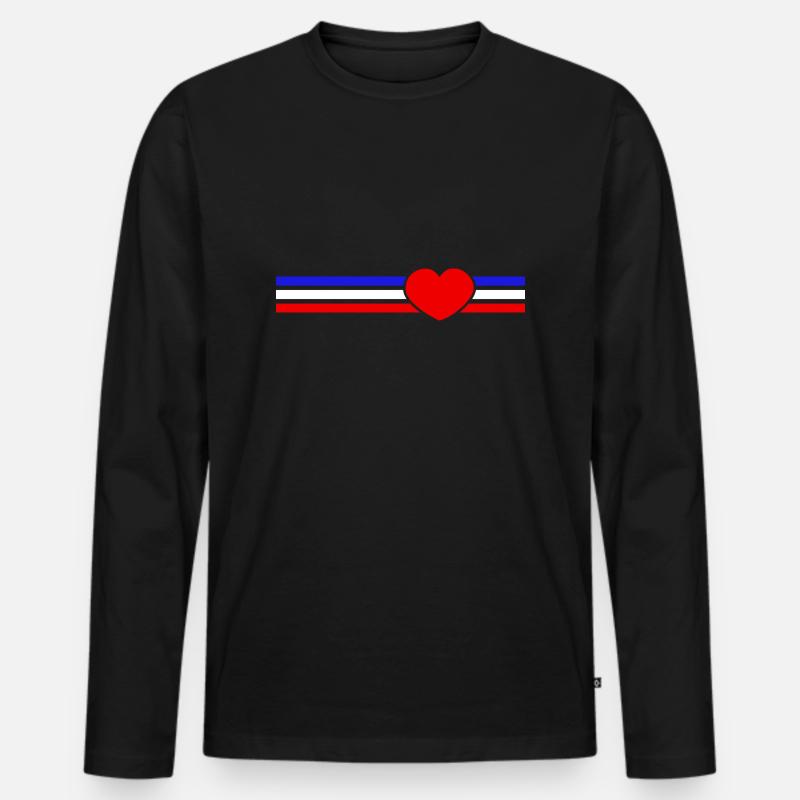 Schleswig-Holstein Herz - Männer Premium Bio Langarmshirt - Schwarz