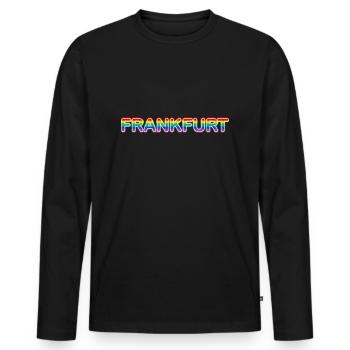 Frankfurt LGBT CSD - Männer Premium Bio Langarmshirt - Schwarz - Vorne - Nico (187cm)