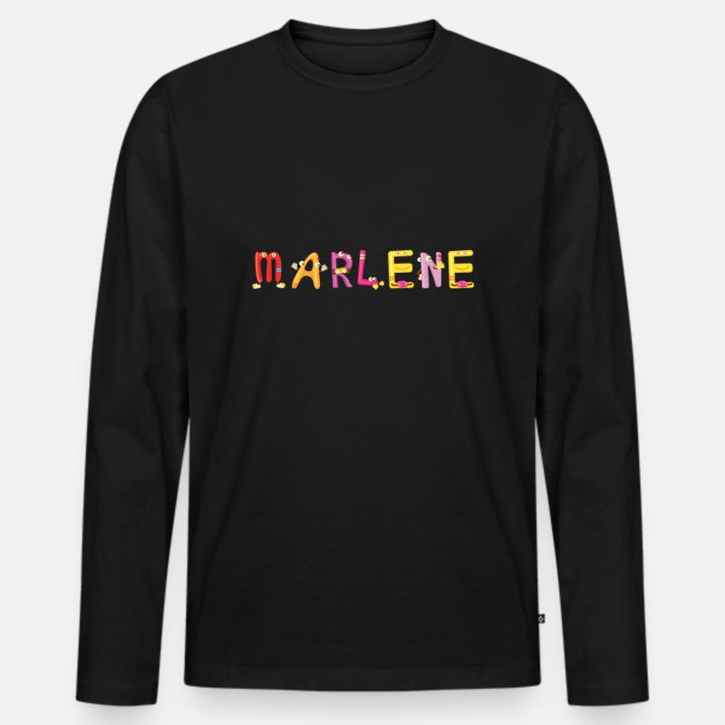 Marlene - Männer Premium Bio Langarmshirt - Schwarz