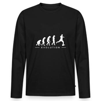 Fußballspieler Fußball Evolution - Männer Premium Bio Langarmshirt - Schwarz - Vorne - Nico (187cm)