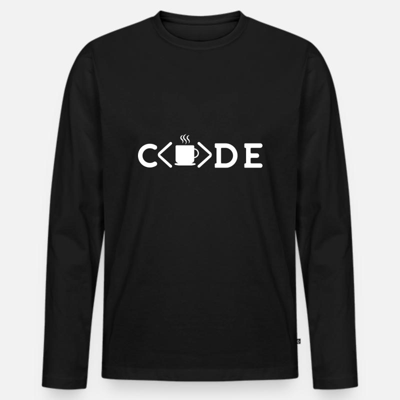 Java Entwickler Brauch Kaffee - Männer Premium Bio Langarmshirt - Schwarz