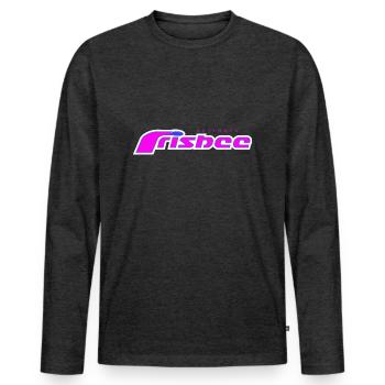 ultimate frisbee purple - Männer Premium Bio Langarmshirt - Anthrazit meliert - Vorne - Nico (187cm)